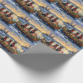 Weimaraner Kerstboot Vakantie Cadeaupapier (Hoek)