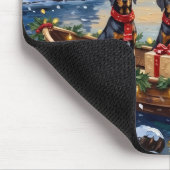 Weimaraner Kerstboot Vakantie Muismat (Hoek)