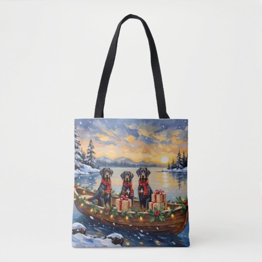 Weimaraner Kerstboot Vakantie Tote Bag (Voorkant)