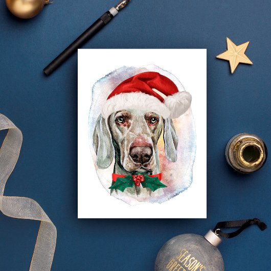 Weimaraner-kerstcadeaus voor honden feestdagenkaart