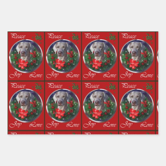 Weimaraner-kerstcadeautjes Inpakpapier Vel (Voorkant 2)
