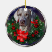 Weimaraner-kerstcadeautjes Keramisch Ornament (Achterkant)