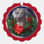 Weimaraner-kerstcadeautjes Ornament Kaart (Voorkant)