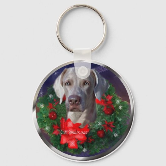 Weimaraner-kerstcadeautjes Sleutelhanger (Voorkant)