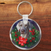Weimaraner-kerstcadeautjes Sleutelhanger (Voorkant)