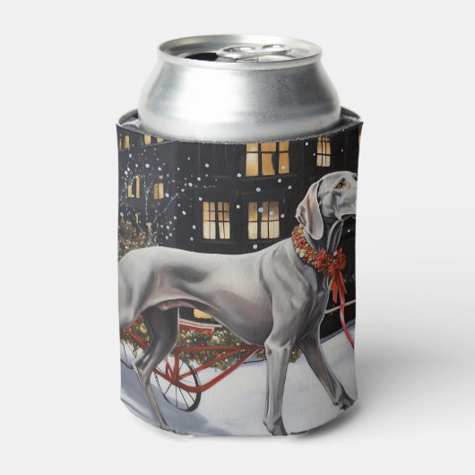 Weimaraner Kerstfeest Seizoen Blikjeskoeler (Blikje Voorkant)