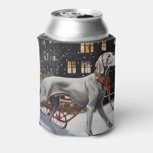Weimaraner Kerstfeest Seizoen Blikjeskoeler (Blikje Achterkant)