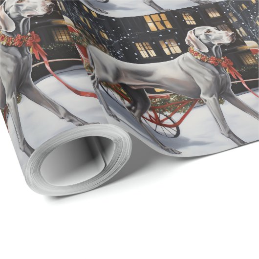 Weimaraner Kerstfeest Seizoen Cadeaupapier (Rol Hoek)