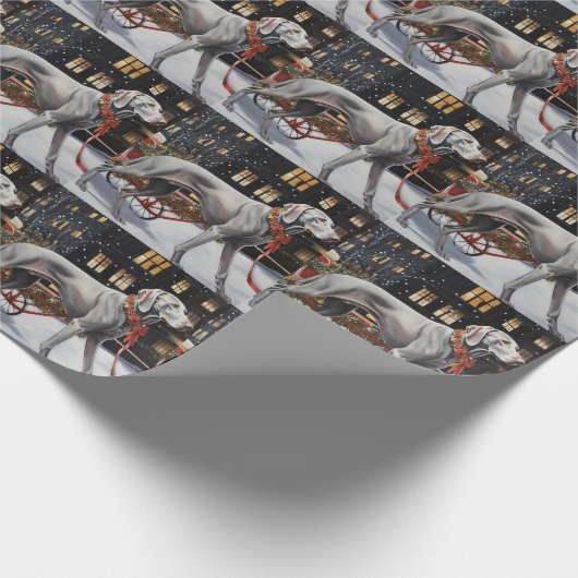 Weimaraner Kerstfeest Seizoen Cadeaupapier (Hoek)