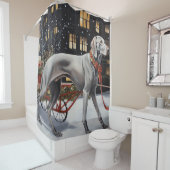 Weimaraner Kerstfeest Seizoen Douchegordijn (In situ)