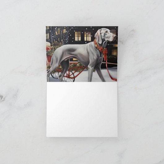 Weimaraner Kerstfeest Seizoen Kaart (Binnen)