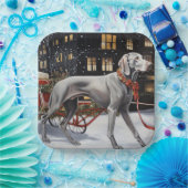 Weimaraner Kerstfeest Seizoen Papieren Bordje (Feest)