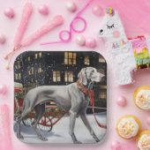 Weimaraner Kerstfeest Seizoen Papieren Bordje (Feest)