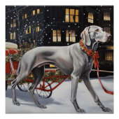 Weimaraner Kerstfeest Seizoen Perfect Poster (Voorkant)
