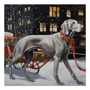 Weimaraner Kerstfeest Seizoen Perfect Poster
