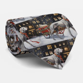 Weimaraner Kerstfeest Seizoen Stropdas (Opgerold)