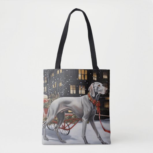 Weimaraner Kerstfeest Seizoen Tote Bag (Voorkant)