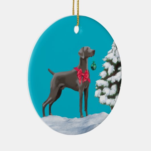 Weimaraner Kerstfeestdag Ornament (Rechts)