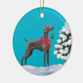 Weimaraner Kerstfeestdag Ornament (Links)