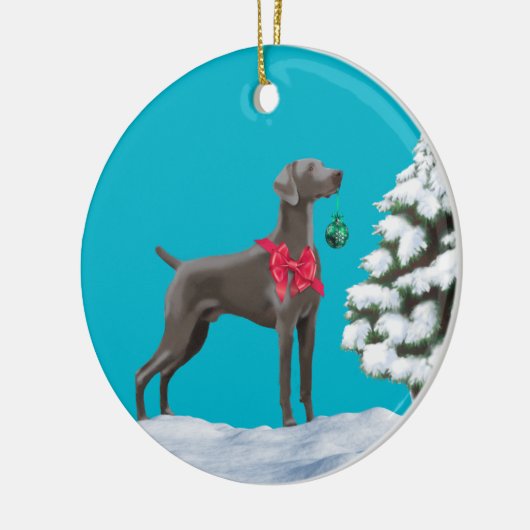Weimaraner Kerstfeestdag Ornament (Links)