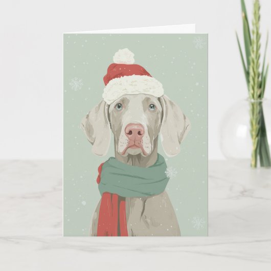 Weimaraner Kerstgroet Kaart (Voorkant)