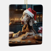 Weimaraner Kerstkoekjes Feestelijke vakantie Keramisch Ornament (Rechts)