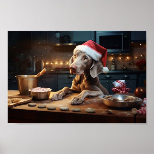 Weimaraner Kerstkoekjes Feestelijke vakantie Poster (Voorkant)