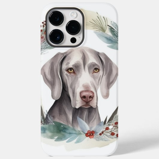 Weimaraner Kerstkrans Feestelijke Pup Case-Mate iPhone Case (Achterkant)