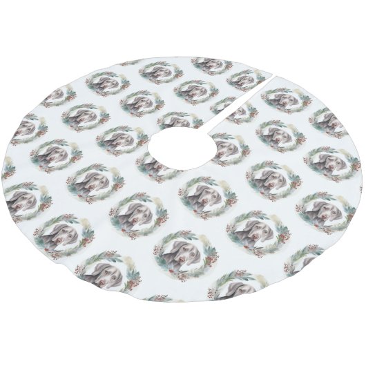 Weimaraner Kerstkrans Feestelijke Pup Kerstboom Rok (Gekanteld)