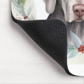 Weimaraner Kerstkrans Feestelijke Pup Muismat (Hoek)