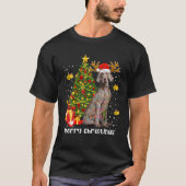 Weimaraner kerstlampjes - kerstkerstkerstmis t-shirt (Voorkant)