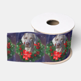 Weimaraner Kerstmis Wreath Grosgrain Lint