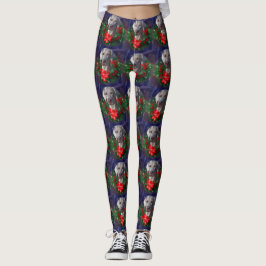 Weimaraner Kerstmis Wreath Leggings