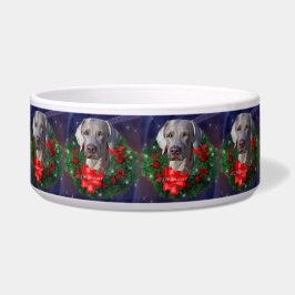 Weimaraner Kerstmis Wreath Voerbakje