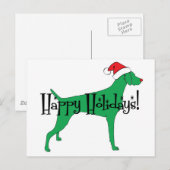 Weimaraner Kerstvakantie Feestdagenkaart (Voorkant / Achterkant)