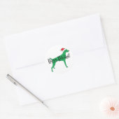 Weimaraner Kerstvakantie Ronde Sticker (Envelop)