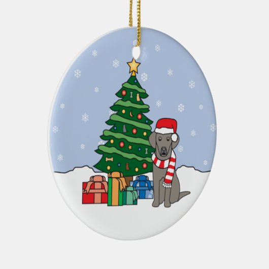 Weimaraner kerstversiering keramisch ornament (Rechts)