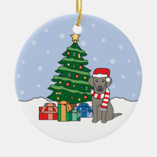 Weimaraner kerstversiering keramisch ornament
