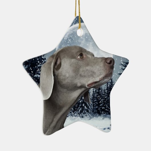 Weimaraner kerstversiering keramisch ornament (Rechts)