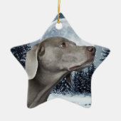 Weimaraner kerstversiering keramisch ornament (Voorkant)