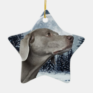 Weimaraner kerstversiering keramisch ornament