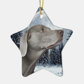 Weimaraner kerstversiering keramisch ornament (Links)