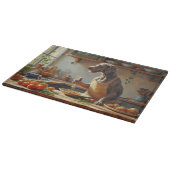 Weimaraner Kookt in Keuken Snijplank (Hoek)