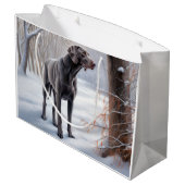 Weimaraner Laat het Sneeuwen Kerstmis Groot Cadeauzakje (Achterkant Gekanteld)