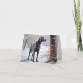 Weimaraner Laat het Sneeuwen Kerstmis Kaart (Voorkant)