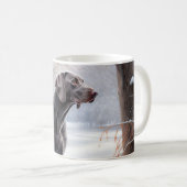 Weimaraner Laat het sneeuwen Kerstmis Koffiemok (Voorkant rechts)