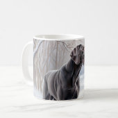 Weimaraner Laat het sneeuwen Kerstmis Koffiemok (Voorkant links)