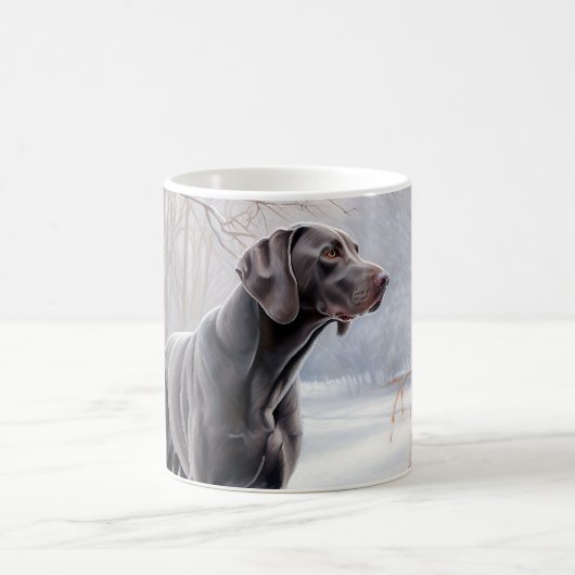 Weimaraner Laat het sneeuwen Kerstmis Koffiemok (Center)