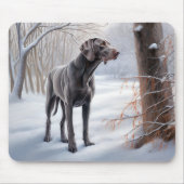 Weimaraner Laat het Sneeuwen Kerstmis Muismat (Voorkant)