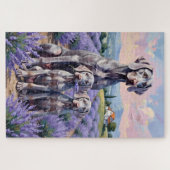 Weimaraner Lavendelveld Kunst Legpuzzel (Horizontaal)